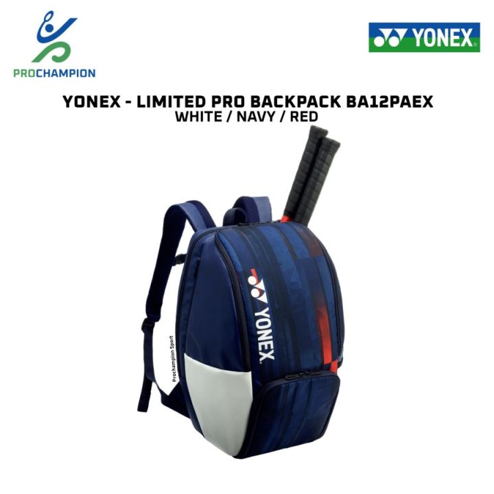 Tas Badminton Yonex Limited Pro Backpack BA12 BA 12 EX White Navy