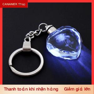 CS Tình Yêu Hình Dạng Pha Lê Rhinestone LED Ánh Sáng Keychain Lãng Mạn Tim Keyring Với Phát Sáng Đồ Trang Sức Cho Các Cặp Vợ Chồng Quà Tặng Túi Mặt Dây Chuyền