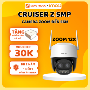 Camera ngoài trời zoom 12X S7DP-5M0WEZ 5MP (3K) đèn ban đêm đàm thoại 2 chiều báo động