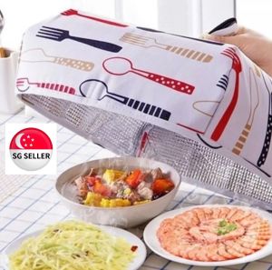 [SG SELLER] Large Size Food Covers Keep Warm Vegetable Cover Foldable Aluminum Foil Cover Dishes Insulation Kitchen Food Cover Nets Kitchen Tools