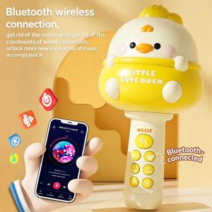 Children Wireless Microphone Bluetooth Singing Machine With Mic Karaoke Musical Toy For Kids Girls