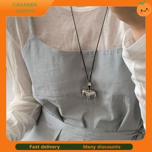 ❣️❣️❣️ Fashion Metal Long Silver Pony Pendant Necklaces For Women Cartoon Horse Necklace Jewelry Accessories Gift