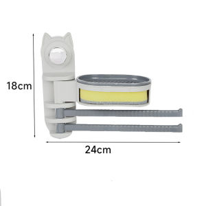 3 in 1 Sponge Soap Holder Wall Mounted Towel Rack FREE Sponge Bathroom Storage