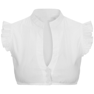 Authentic German Dirndl Blouse Beer Garden Blouse Ruffle Caps Sleeve Crop Tops Traditional Bavarian Oktoberfest Blouse