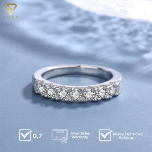 LORE Jewellery - Cincin Moissanite Lapis Emas 18K - 7-Stone Circle Shaped Moissanite Ring 7x0.1 Carat [After Sales Warranty]