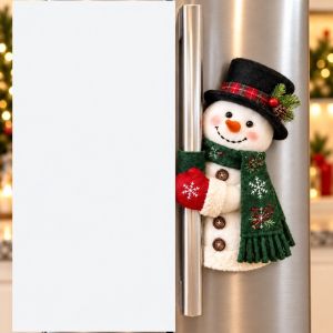 NEXTYOO Người tuyết Ôm tay ông già Noel Giáng sinh Vải nhung Thiết kế xỏ chân Găng tay giữ lạnh tủ lạnh dịp Giáng sinh Lễ hội Vỏ bọc tay nắm cửa Giáng sinh Trang trí nhà bếp