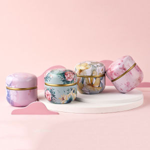 DIANA Festive Party Flower Mini Portable Small Round Tea Cans Containers Tin Plate Canister Packaging Box Storage Box