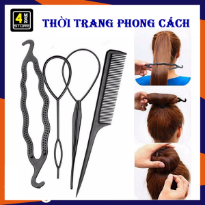 Bộ Dụng Cụ Làm Tóc Đa Năng 4 Món - Set búi tóc đa năng ( 4 món )