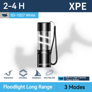 Smiling Shark Original Flashlight SD1027 Torch light Portable XPE Mini Super Bright 3 Modes USB Rechargeable Zoomable Outdoor Waterproof Camping Emergency Night Activities Dormitory Use