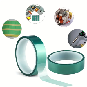 Green Heat Resistant Tape PET Electronic High Temperature Adhesive Tape Repair Heat Tapes Solder Plating Shield Insulation Film
