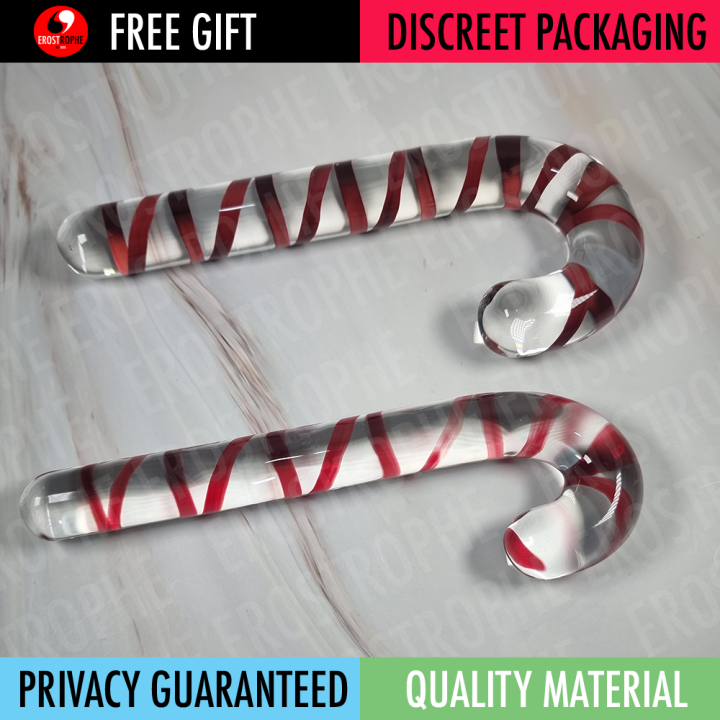 Naughty or Nice Candy Cane Glass Dildo Anal Plug Sex Toy | Lazada PH