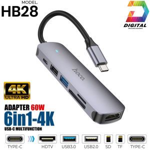 Hub Hoco HB28 6 in 1 Chuyển Type C Ra USB 3.0 HDMI USB C Thẻ Nhớ Tốc Độ Cao ( USB C Multimedia Adapter )