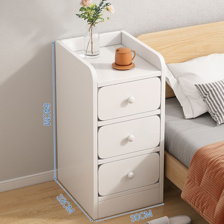 meja samping tempat tidur Meja Nakas Kecil 3 Susun Meja kamar tidur penyimpanan Modern sederhana