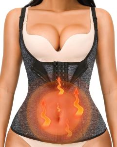YADIFEN  Women Waist Trainer Vest  Zipper Corset Shapewear for Tummy Control Neoprene Waist Cincher Vest with Straps