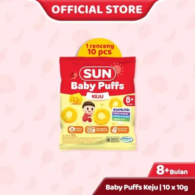 10 PCS - SUN Baby Puffs Keju Sachet 10 Gr