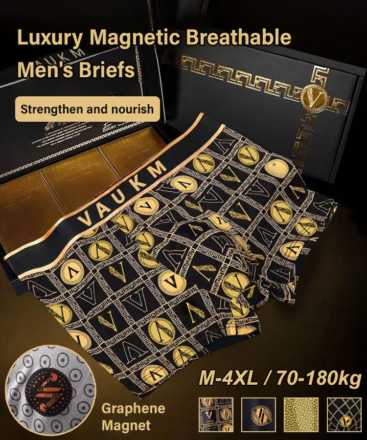 VAUKM Luxury Magnetic Breathable Mens Underwear Pure Cotton Antibacterial Boxer Shorts Quick-dry Underwear