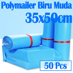 Fumu Plastik Packing Polymailer Biru Muda LDPE 35X50CM ISI 50PCS Glossy Grosir Termurah