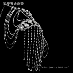 Crystals Tassels Shoulder Chain Necklace Multilayered Body Accessory for Women Bridal Wedding Arm Supplies