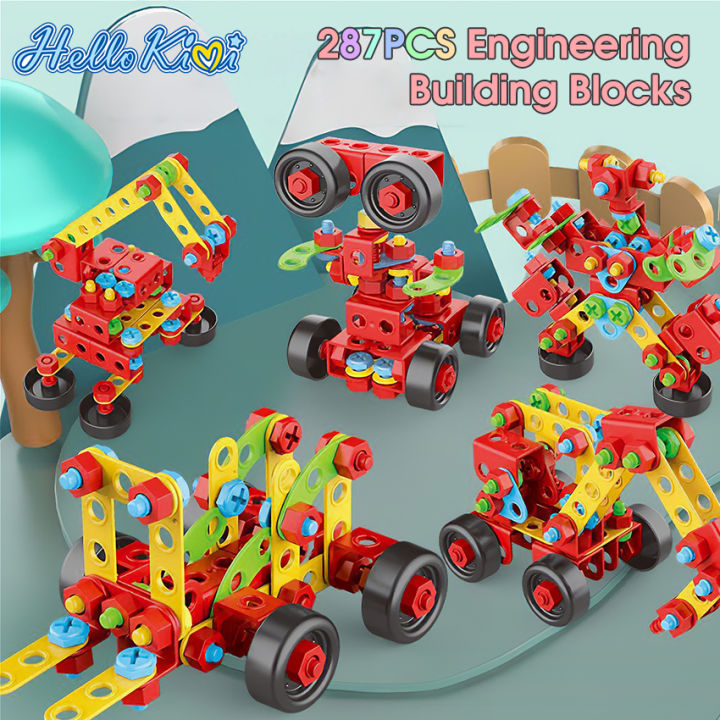 HelloKimi 287pcs Kids Building Blocks Toys Educational