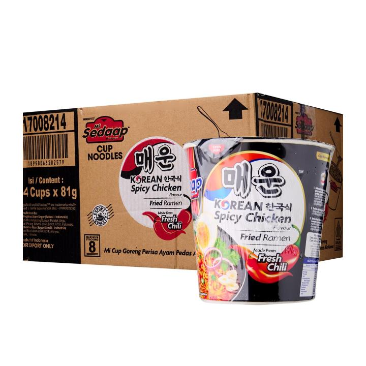 Mie Sedaap Cup Mi Goreng Korean Spicy Chicken (81 G X 24