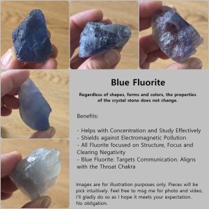 Blue Fluorite Raw Natural Crystal Stone | Genius Stone | Clear Negativity | Helps Communication