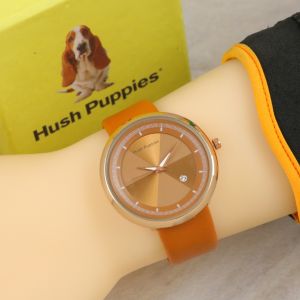 Box Exclusive Jam Tangan Hush Puppies Bulat Bright VA-244ER / Jam Tangan Fashion Wanita Tali Kulit 42cm