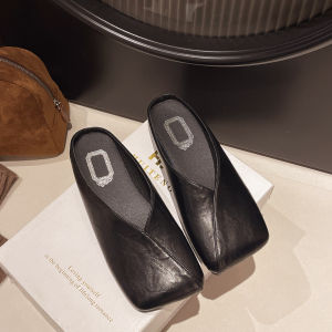 [FreeShipping] Womens open-toe mules for outdoor wear 2025 summer flat square-toe mule sandals