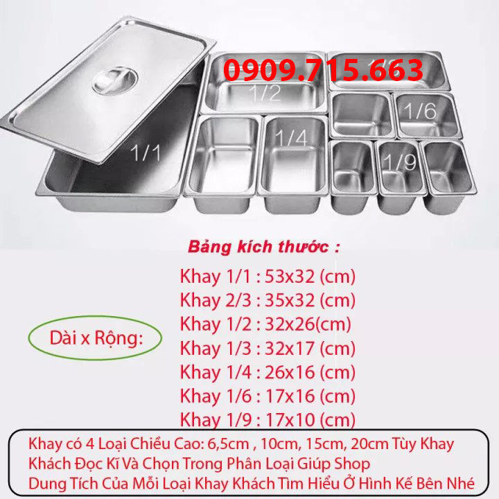 Khay Inox Đựng Thực Phẩm Đựng Thạch Topping Nhiều Kích Cỡ ( Chọn Kích ...