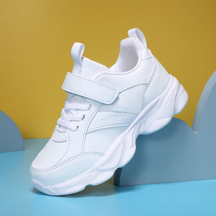 Black/White School Sports Shoes for Kids Boy and Girl Sneakers Light