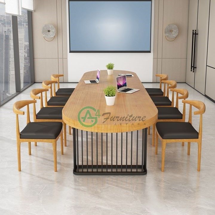 Meja%20Meeting%20/%20Meja%20Rapat%20Kantor%20Oval%20Minimalis%20Dengan%208%20Kursi%20-%20Image%203