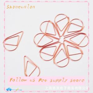 🎁【Special price】🎁Sha 50ชิ้นโลหะ DROP Shape คลิปกระดาษ Kawaii น่ารักบุ๊คมาร์คคลิปเครื่องเขียน