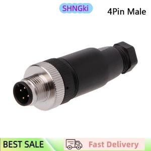 SHNGki 1Pc M12 sensor connector 3 4 5 pin male female straight right angle plug