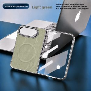 For iPhone Duo Fold Case With tempered film Protective Back Cover For MagSafe Wireless Charging Shell Phone Funda