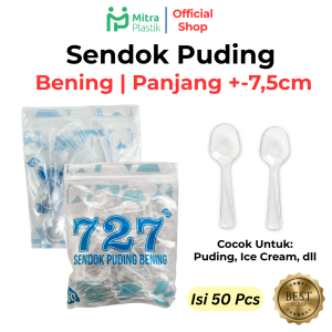 Sendok Puding Jelly Es Krim Plastik Bening isi 50 pcs