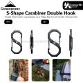 Campingmoon S-Shape Carabiner Double Hook Outdoor Camping Hiking Equipment Tool Tent Accessories SS-5 SS-7 2pcs Pack Set 5/7cm Stainless Steel Keychain Hanging up to 150kg Max Load Heavy Duty Original. 