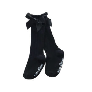 【COD&Local】Girls Tube Socks Solid Color Bowknot Letter Printing Fashion Breathable Warm Stockings