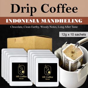 [HRCoffeeBean] Coffee Drip Bag (Indonesia Mandheling) Premium Arabica Coffee / Drip Coffee / Filter Coffee / Kopi Filter / Kopi Arabika Suitable for Picnic /Vacation/ Travel/ Free Gift/ Company Gift/ Office/ Hiking / Camping