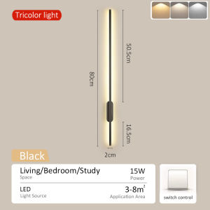 Nordic Style Tricolor Wall Light Moder Led Strip Wall Lamps for Living Room Lamp Bedroom Lights