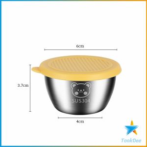 TD 1 ชิ้น ทนทาน ขนาด 50ml ถ้วยซอสปรุงรสสแตนเลส มีฝาปิด แบบพกพานํามาใช้ใหม่ seasoning box