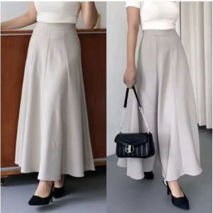 (Diskon 5K) Syra Rok A Line Panjang Basic High Waist Skirt Wanita Casual Formal