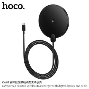 Hoco CW62 แท่นชาร์จมือถือไร้สาย 15W แบบแม่เหล็ก พร้อมจอแสดงผลดิจิทัล สายยาว 1.2 เมตร Wireless Charge