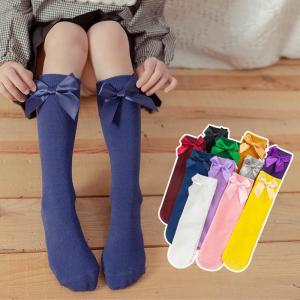 Girl Socks Old Summer Candy Color Bow Solid Tube ChildrenS Cotton Mosquito-Proof Student Dancing
