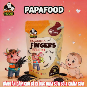 Bánh ăn dặm PAPAFOOD PAPAPUFFS FINGERS - 100% Nguyên Liệu Hữu Cơ - CHO BÉ DỊ ỨNG ĐẠM SỮA BÒ & CHÀM SỮA - Gói 30G - (MSMV: 8938549094094)