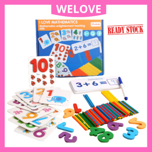 WELOVE Early Learning Mathematics Number Game Montessori Color Wood Complimentary Set Plus Minus Kid Toy Gift