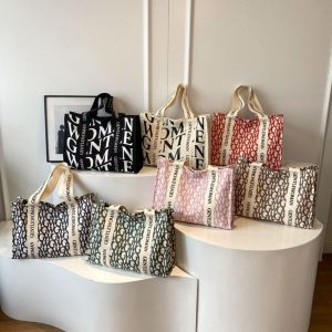 GYYT Polyester Letter Gentlewoman Handbags Large Capacity Zipper Woman Canvas Bag 7 Styles Printed Shoulder Tote Bag Women