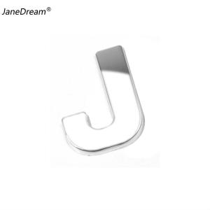 JaneDream 1PC DIY 3D Metallic Alphabet Sticker Car Emblem Letter Silver Badge Decal (A-Z&0-9)
