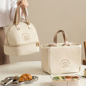 FEELDG Oxford Cloth Lunch Bag Double-layered Aluminum Foil Cartoon Lunch Bags Portable Large Capacity Picnic Bags for Lunch Box Accessories