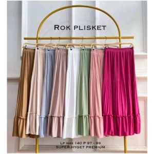 ROK SKIRT CLARA BAHAN HYGET PREMIUM ROK PLISKET SUSUN