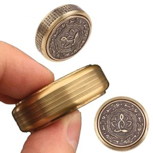 MMLUCK Phật giáo Thiền Con quay thần kỳ Chất liệu kim loại Máy quay tay Con quay hồi chuyển Gyro đầu ngón tay Đồ chơi để bàn Con quay đầu ngón tay Người lớn Trẻ em