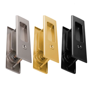 Recessed Sliding Door Lock Concealed Design Child Safety Secure Latches Strong Metal Construction for Bathroom Use